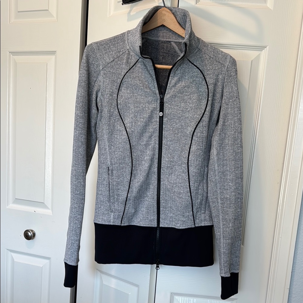 Lululemon Gray Herringbone Zip-Up Define Jacket